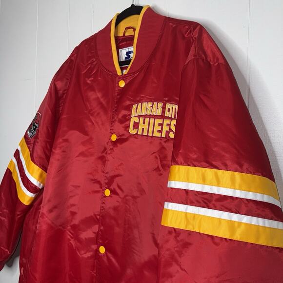 Starter New Age Modern Kansas City Chiefs Football Satin Jacket Size 4XL - Picture 3 of 9